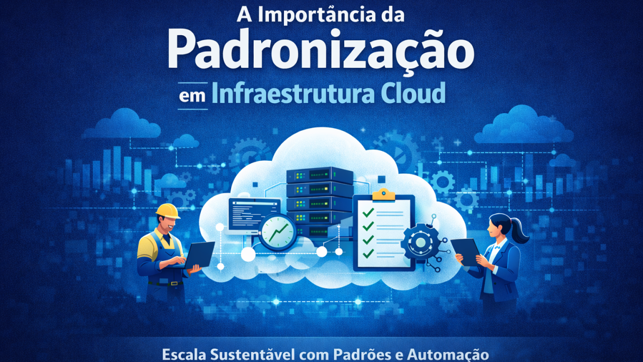 Arte abstrata sobre padronização em cloud